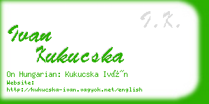 ivan kukucska business card